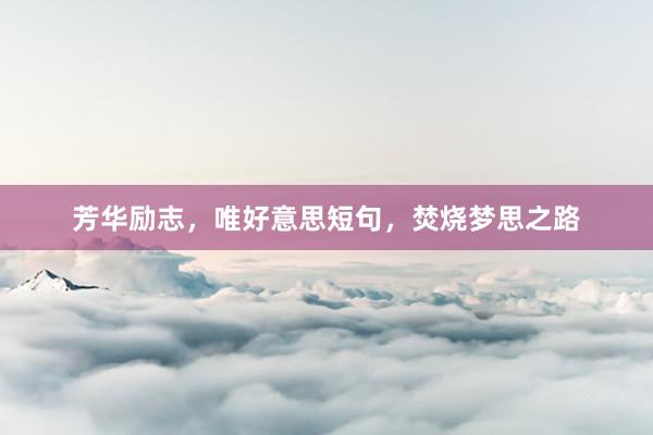 芳华励志，唯好意思短句，焚烧梦思之路